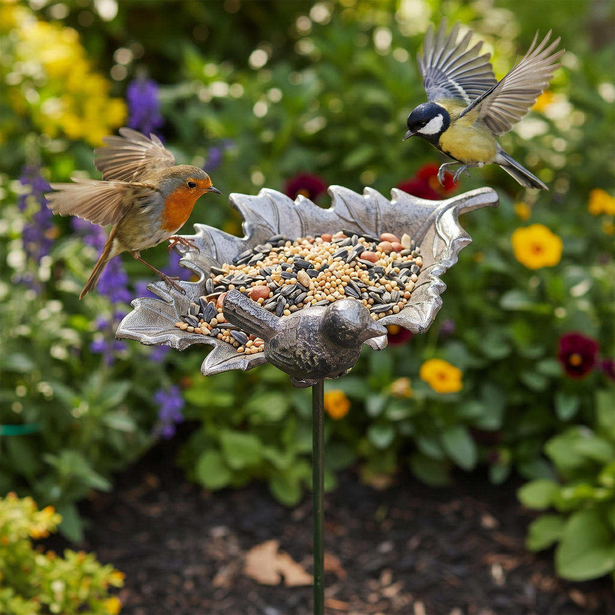 VOGELTRÄNKE - Dunkelbraun, Metall (22.5/93/14cm) - Relaxdays