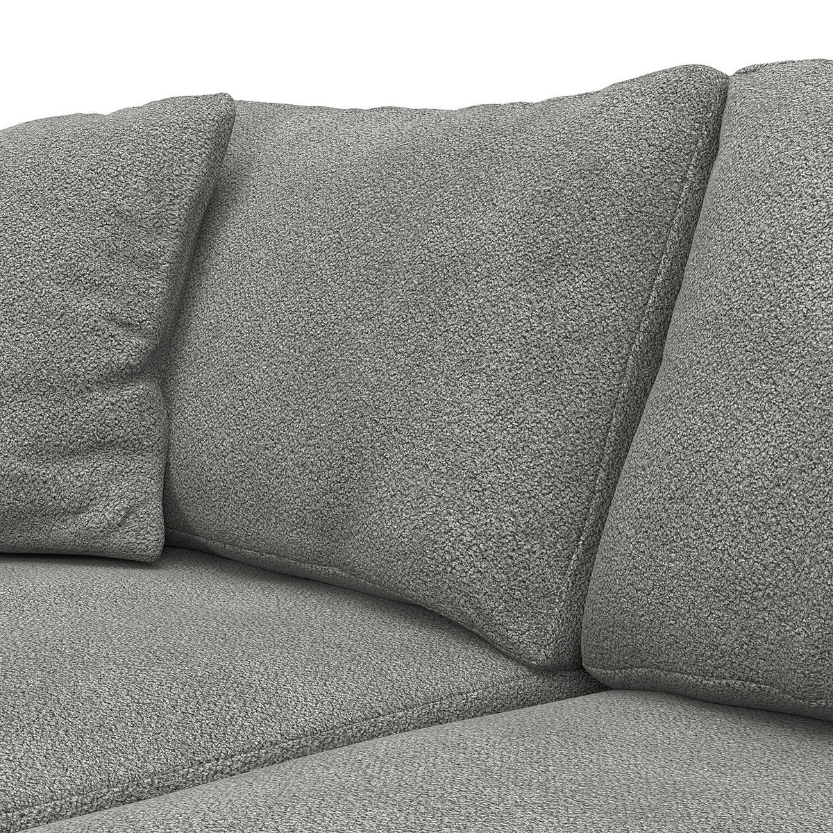 ECKSOFA mit Longchair - Schwarz/Grau, Kunststoff/Textil (286/183cm) - home24