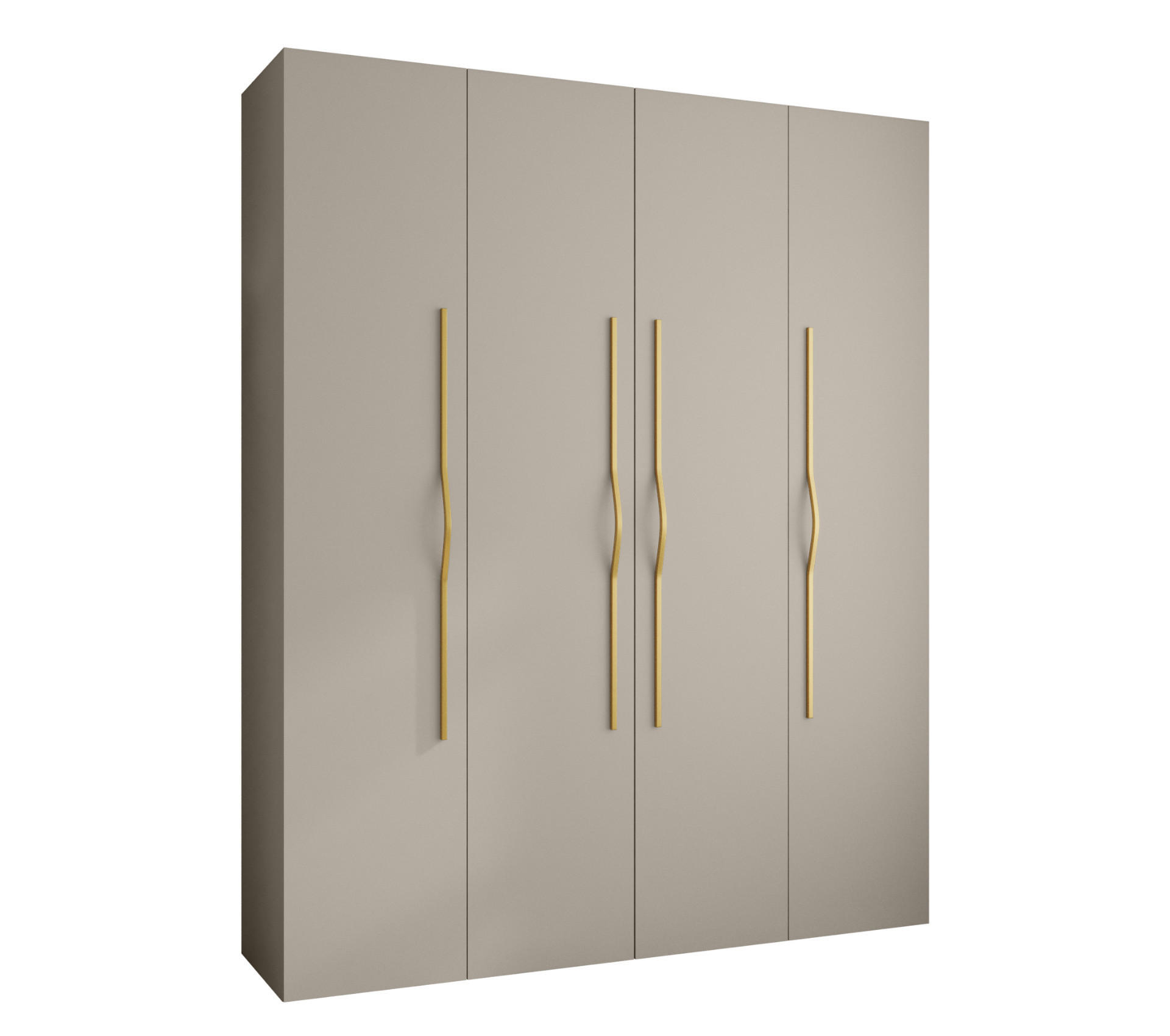 DREHTÜRENSCHRANK 245,5/200/50 4-türig - Kaschmir/Goldfarben, Holz/Metall (200/245.5/50cm) - Abiks Möbel