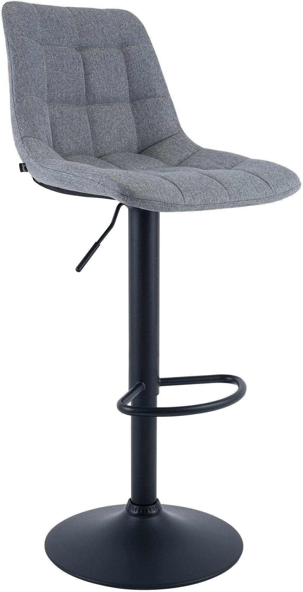 BARHOCKER Stoff Grau - Schwarz/Grau, Textil/Metall (44/108/50cm) - CLP