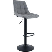 BARHOCKER Stoff Grau - Schwarz/Grau, Textil/Metall (44/108/50cm) - CLP