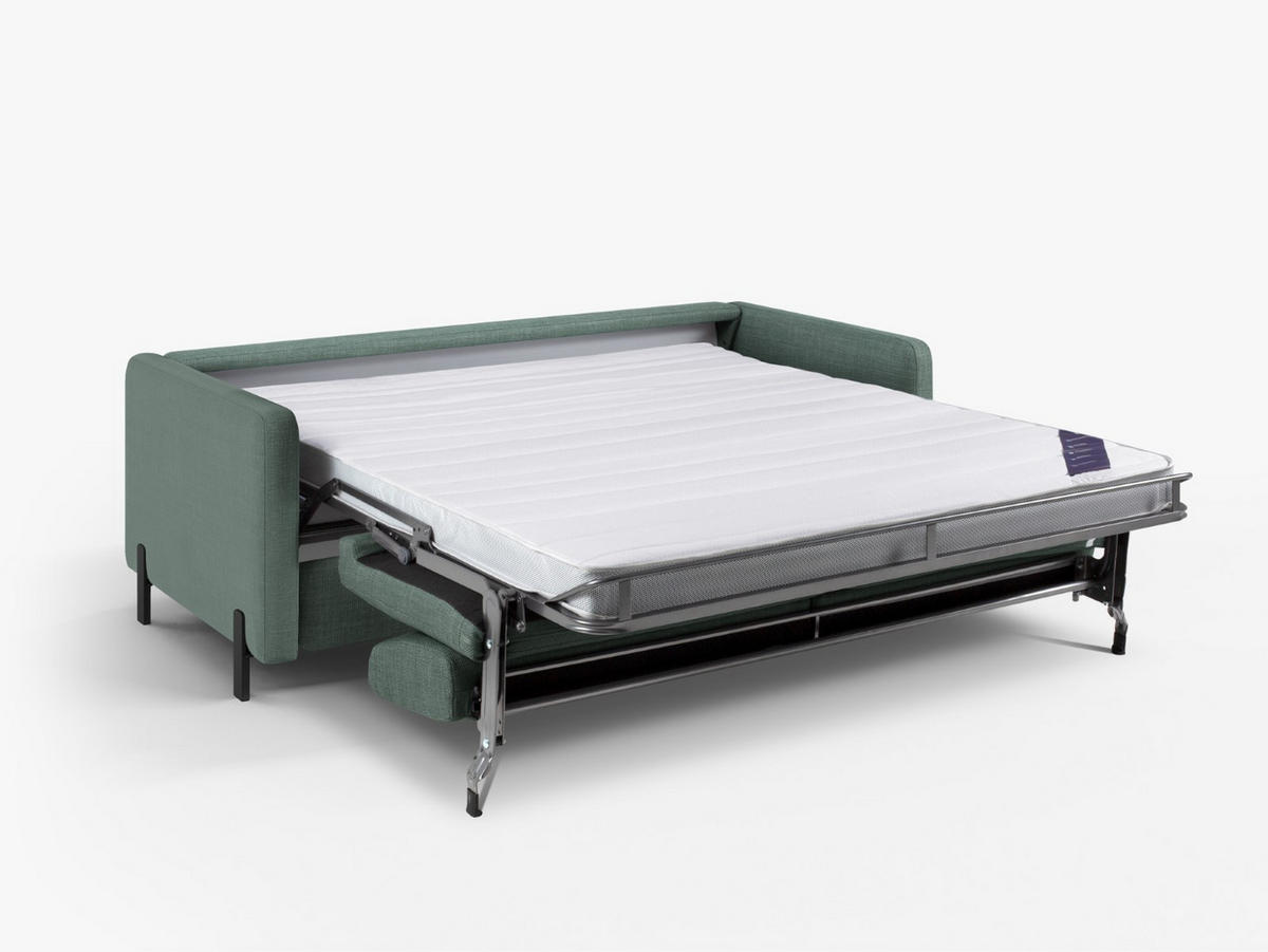 SOFA ausklappbar Gloria aus strukturiertem Stoff minze 2 Sitzplätze - Mintgrün, Textil (102/80/182cm) - Micadoni
