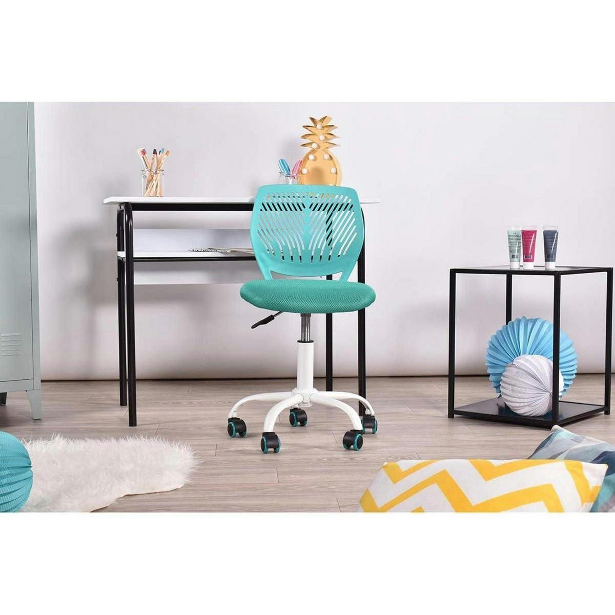 BÜROSTUHL Aqua Stoff Höhenverstellbar - Türkis, Textil (44/87/40cm)