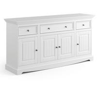 KOMMODE Belluno Elegante Kiefer weiß (RAL9010) lackiert 167 / 45 / 85cm - Weiß, Holz/Metall (167/85/45cm) - Feldmann-Wohnen