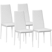 ESSZIMMERSTÜHLE, Kunstleder, Stahl, Weiß - Weiß, Kunststoff (50/97/41cm) - HOMCOM