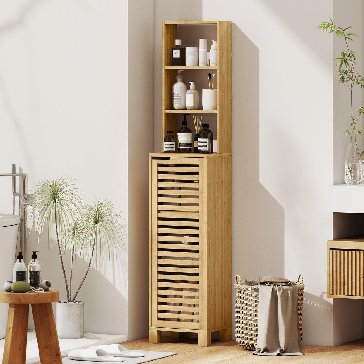 MEHRZWECKSCHRANK Naturfarben 30.0/34.0/170.0 cm - Naturfarben, Holz (34/170/30cm)