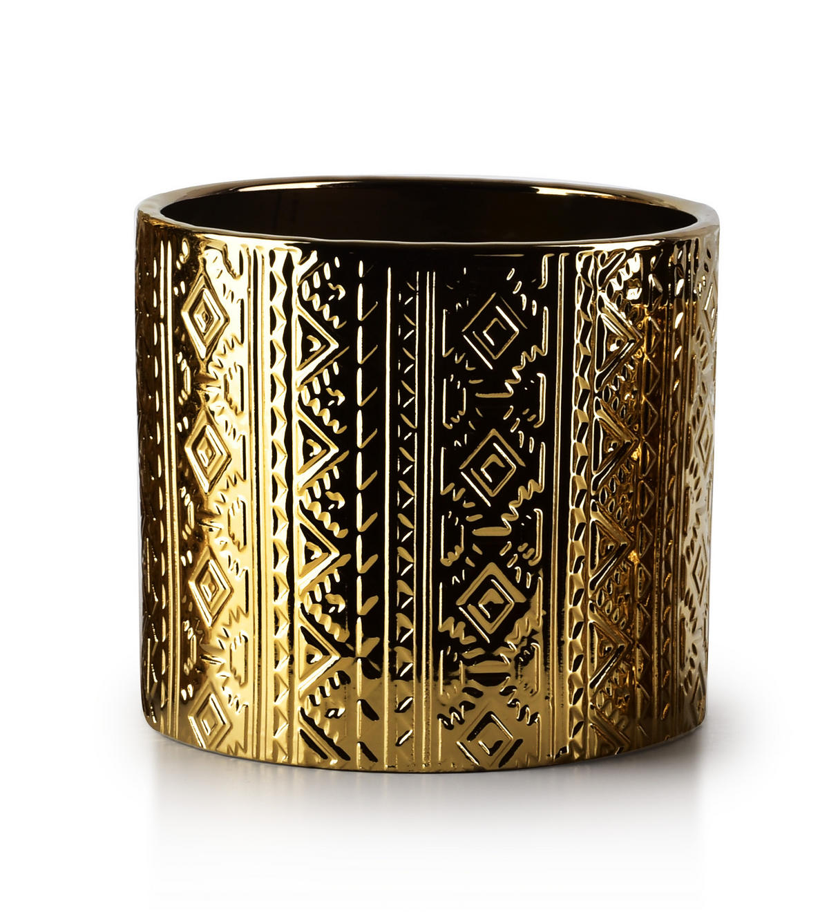 BLUMENTOPF Neva Gold 16/16/14 cm Keramik - Goldfarben, Keramik (14cm) - Mondex