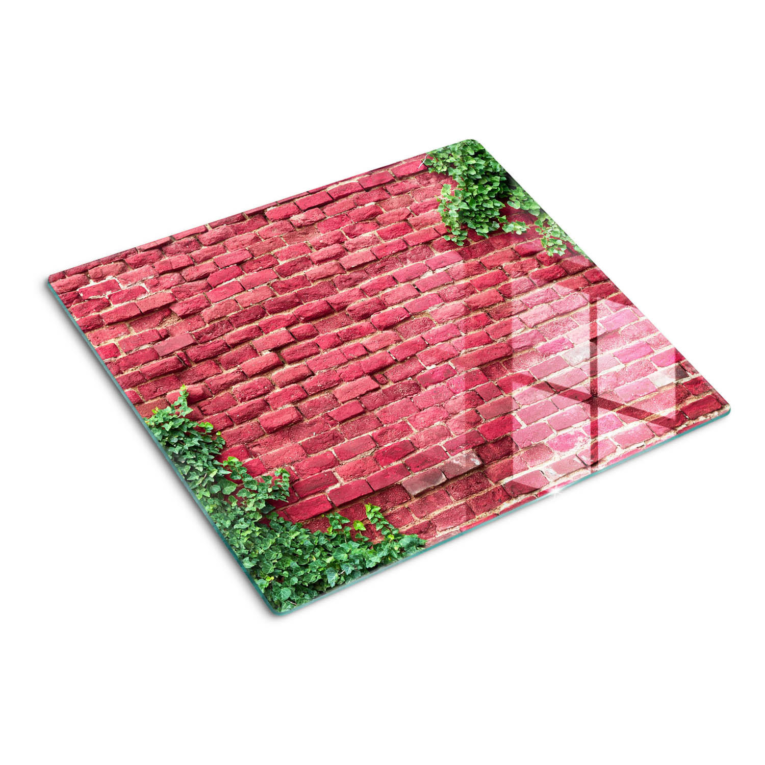 GLASPLATTE 60x52 cm Ziegelmauer - Rot, Glas (60/0.4/52cm) - TULUP