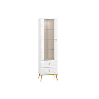 VITRINE GOLDIN Weiß 55x40x190 cm - Weiß, Holzwerkstoff (55/190/40cm) - FURNLUX
