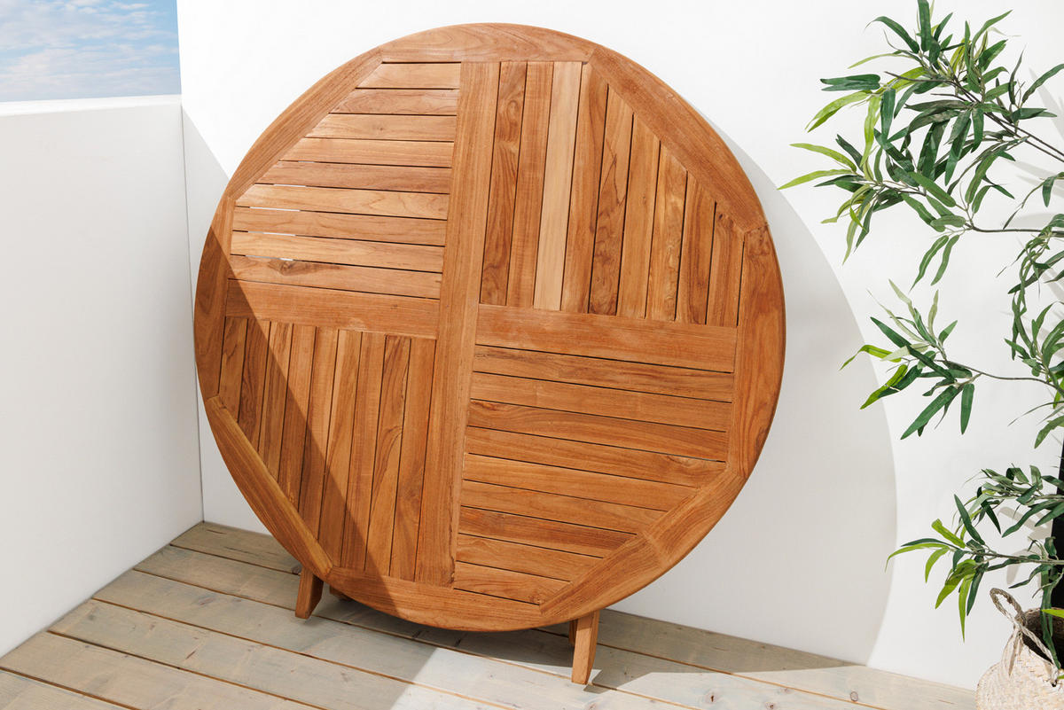 GARTENTISCH EMPIRE TEAK Teakholz Natur 120 cm - Braun, Holz (120/120/77cm) - riess-ambiente