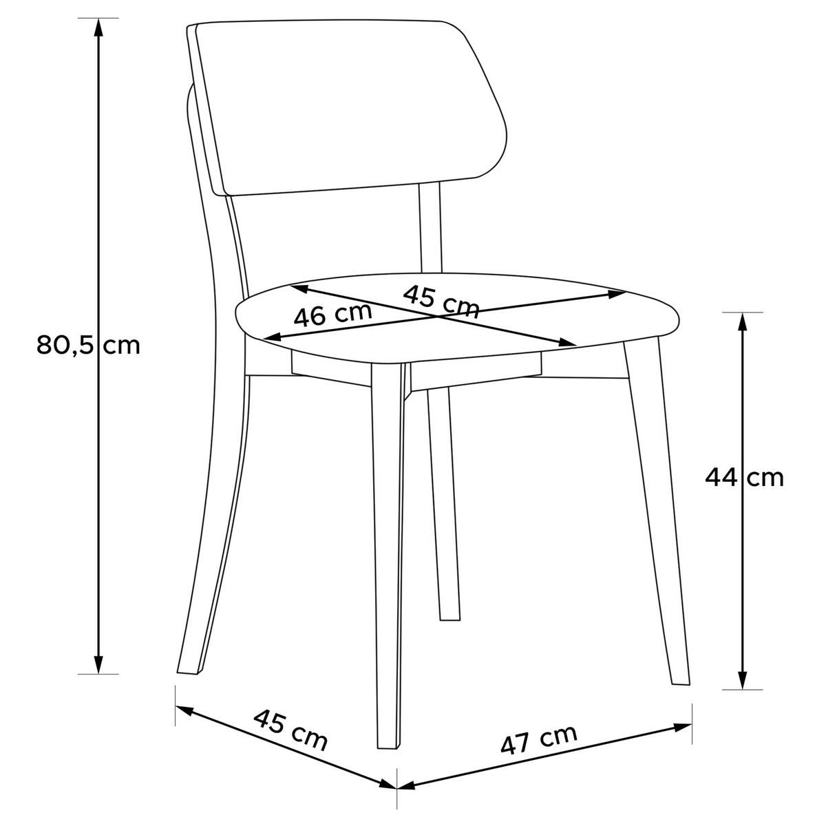 HOLZSTUHL VINIS Esszimmerstuhl, 2-er Set, Bouclé - Schwarz/Weiß, Holz/Textil (47/80.5/45cm) - KONSIMO®