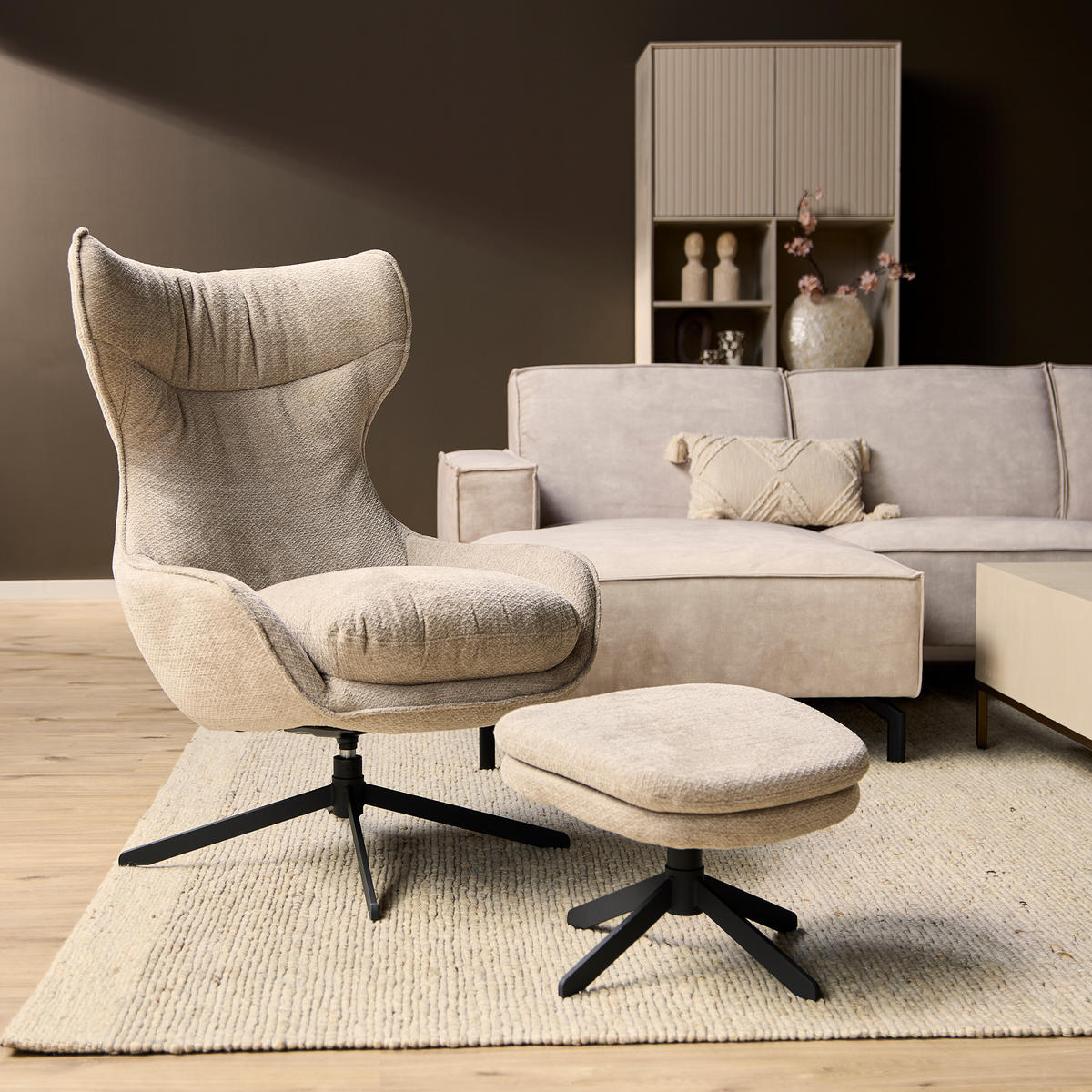 SESSEL Liv Taupe 85/77/108 cm - Taupe, Textil (77/108/85cm) - Starfurn