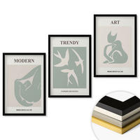 WANDBILDER 3er-Set - 40x60 cm Schwarzer Rahmen - Matisse abstrakte Figuren - Schwarz, Kunststoff (40/60cm) - ArtPrintCave
