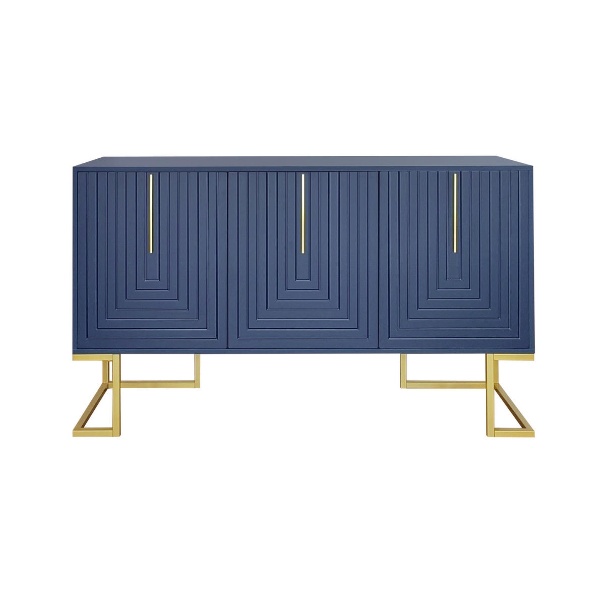 SIDEBOARD 3-türig mit verstellbaren Regalböden MDF Navy Blue - Blau, Holzwerkstoff (138/80.5/40cm) - Meubliv