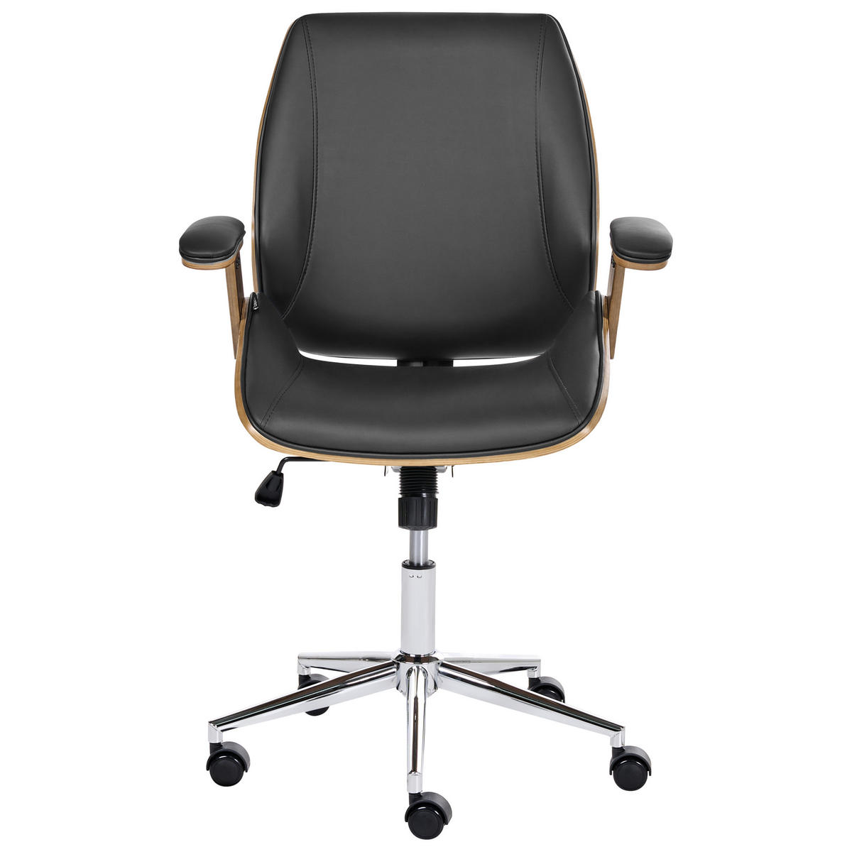 BÜROSTUHL Kunstleder Schwarz Bendra - Schwarz, Kunststoff (61/98/58cm) - Beliani