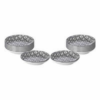 DIPSCHALEN Takeo Leaves schwarz-weiß ø 10 cm 12er Set - Schwarz/Weiß, Keramik (10cm) - Ritzenhoff Breker
