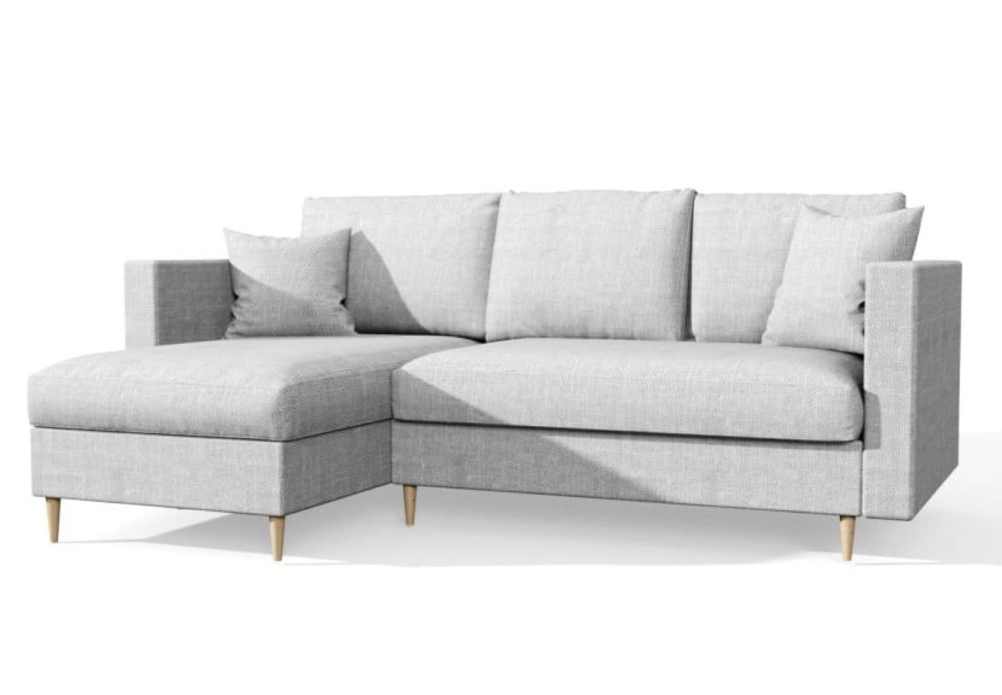 ECKSOFA Hellgrau MON Mit Schlaffunktion - Grau, Naturmaterialen/Textil (222/142cm) - Sepro Meble