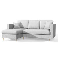 ECKSOFA Hellgrau MON Mit Schlaffunktion - Grau, Naturmaterialen/Textil (222/142cm) - Sepro Meble