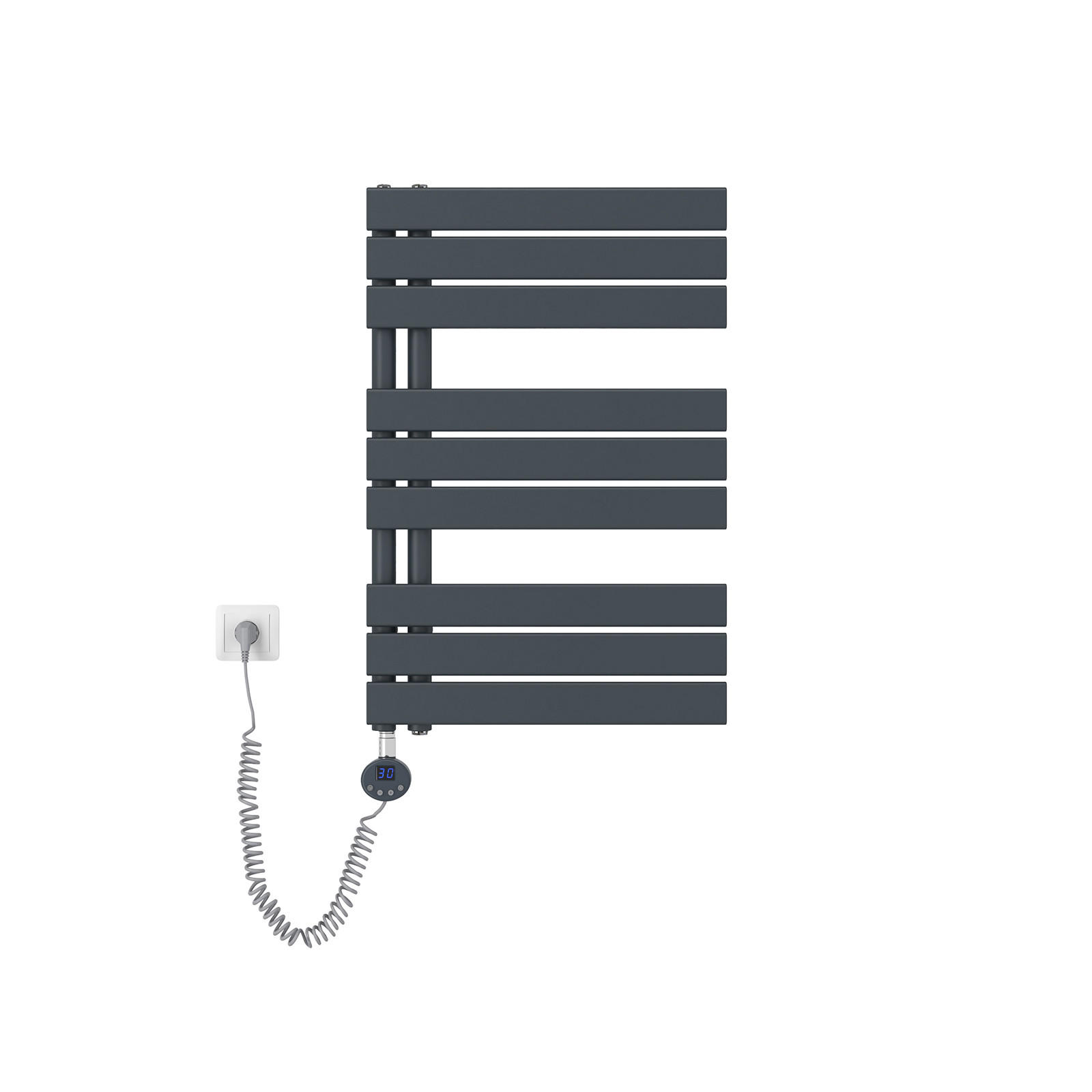 HEIZKÖRPER Elektrisch WLAN Thermostat Anthrazit - Anthrazit, Metall (50/76.2/5.9cm) - EMKE