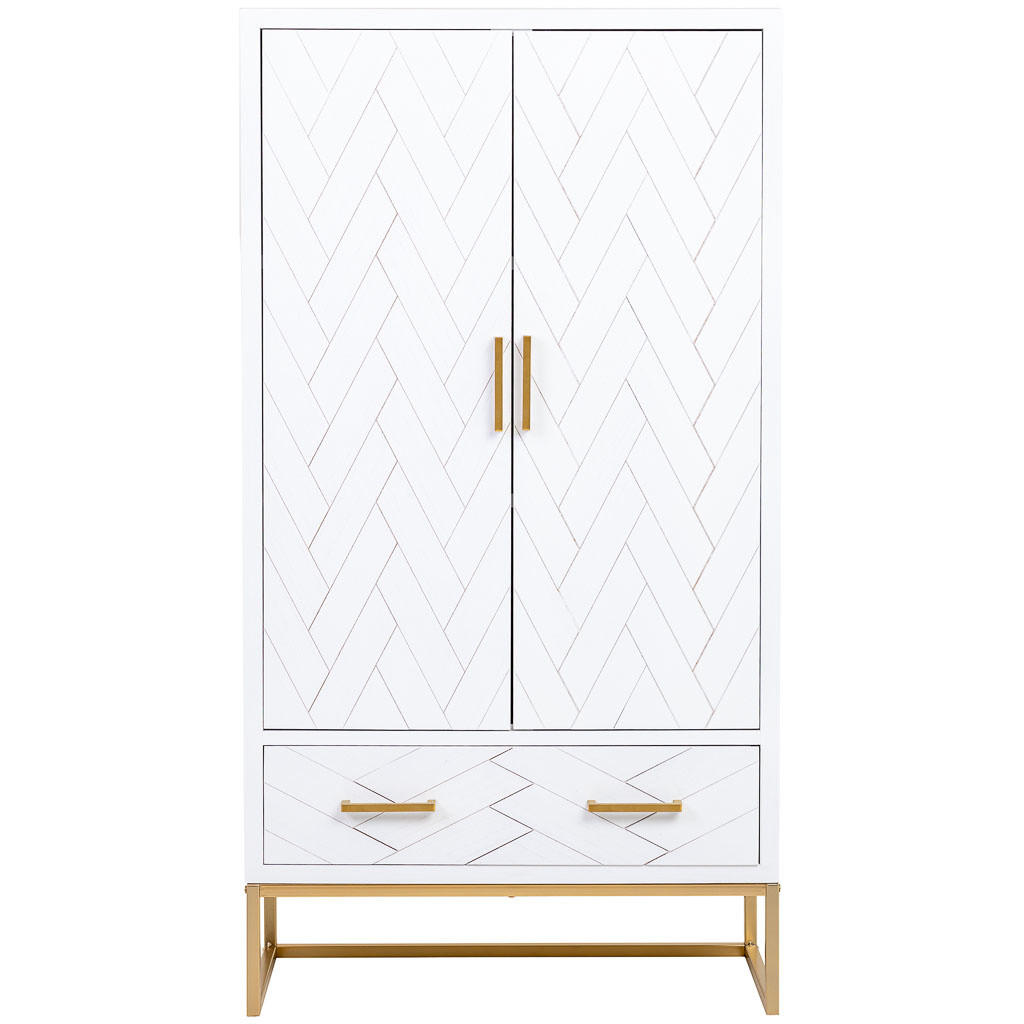 KLEIDERSCHRANK mit 2 türiger aus holz und metall 80x40x150 cm - Weiß, Holz (80/150/40cm) - Wanderlust