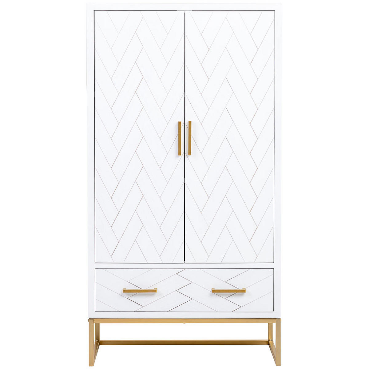 KLEIDERSCHRANK mit 2 türiger aus holz und metall 80x40x150 cm - Weiß, Holz (80/150/40cm) - Wanderlust