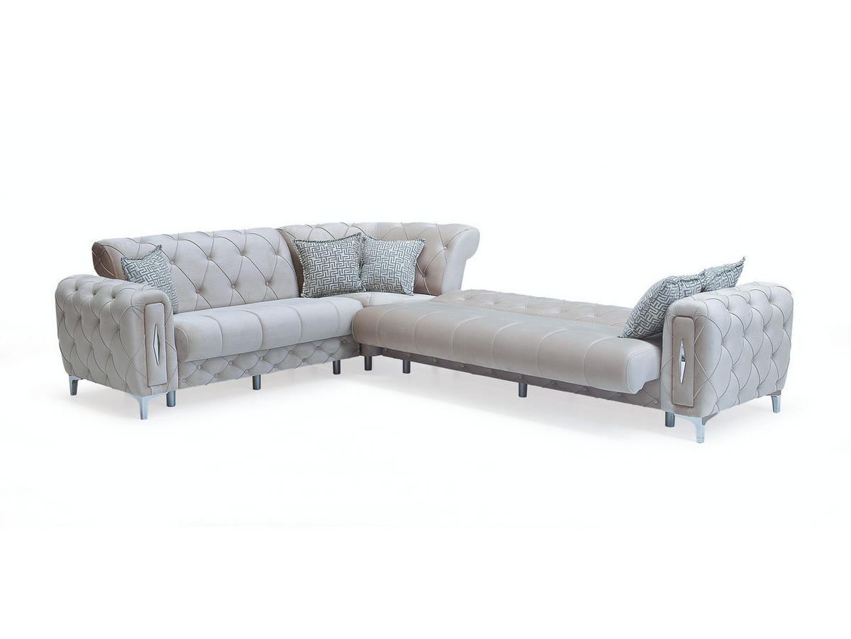 ECKSCHLAFSOFA Patna Beige - Schenkel gleich lang - Beige, Holzwerkstoff/Kunststoff (315/315cm)