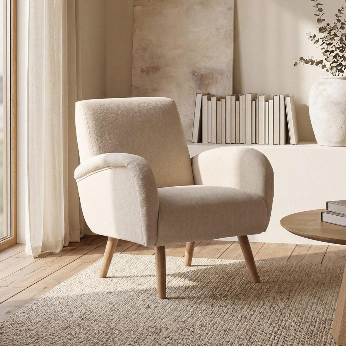LESESESSEL Iraida Beige 73 cm x 82 cm - Beige, Textil (73/82/74cm) - Klast Home