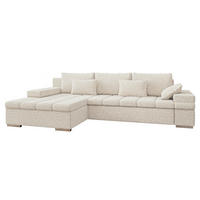 ECKSOFA Bangkok, Seite: Links - Silberfarben/Naturfarben, Holz/Textil (310/175cm) - MIRJAN24