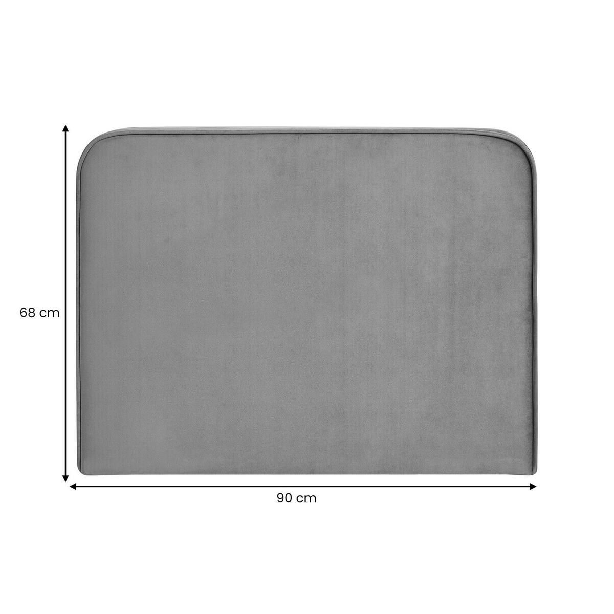 KOPFTEIL LUNAR 90X190 CM - Grau, Textil (90/68/6cm) - IDIMEX