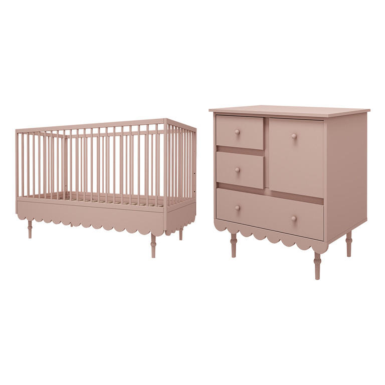 POKOJ PRO MIMINKO 2DÍLNÝ Babushka Rose - růžová, kompozitní dřevo (145/99/75cm) - Petits-meubles