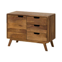 KOMMODE Sheesham 90x40x65 natur sandgestrahlt lackiert MALMÖ 2 #204 - Braun, Holz (90/65/40cm) - Massivmoebel24