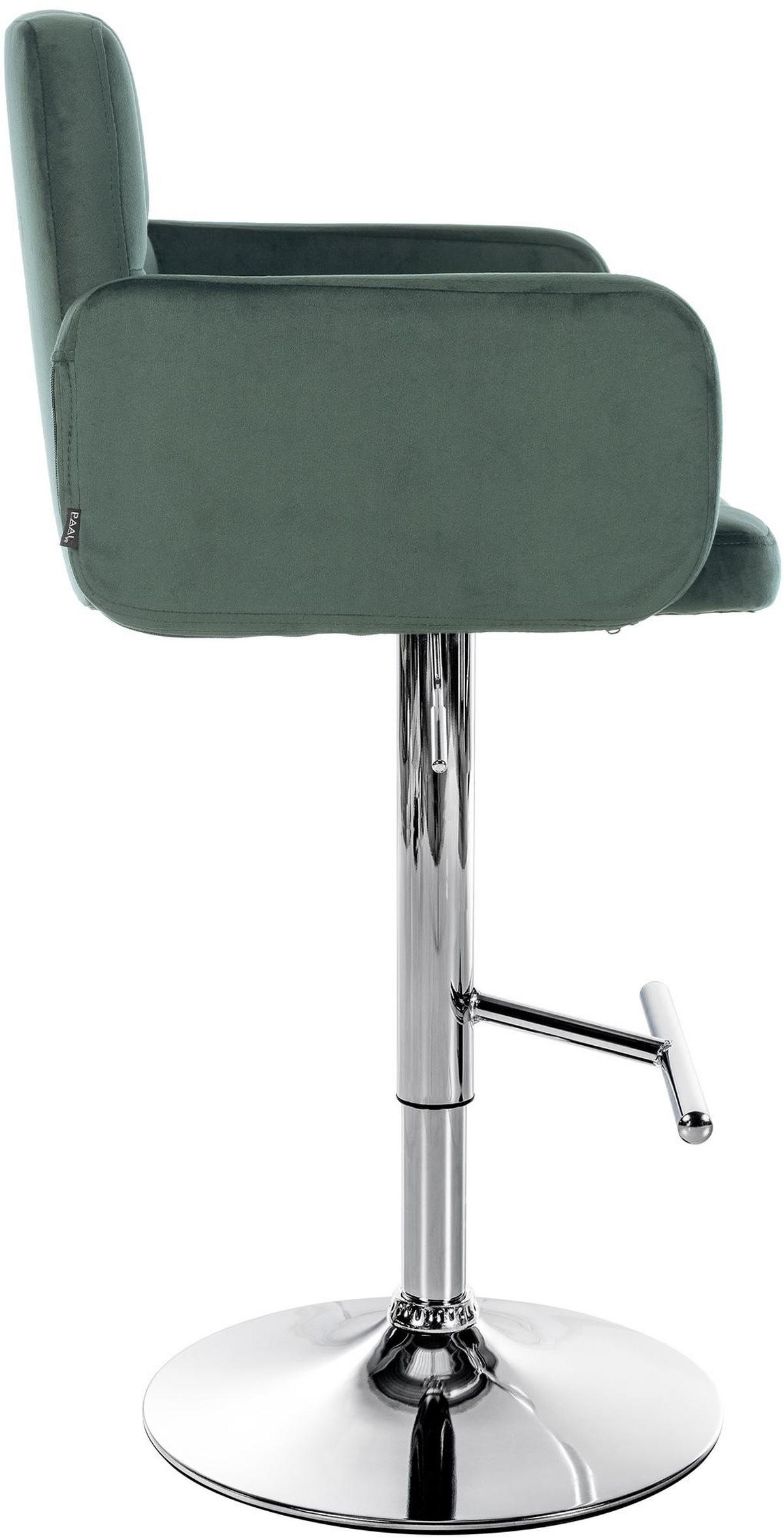BARHOCKER 2er Set Sutun Samt Dunkelgrün Silber - Dunkelgrün, Textil/Metall (60/93/56cm) - DELUKE
