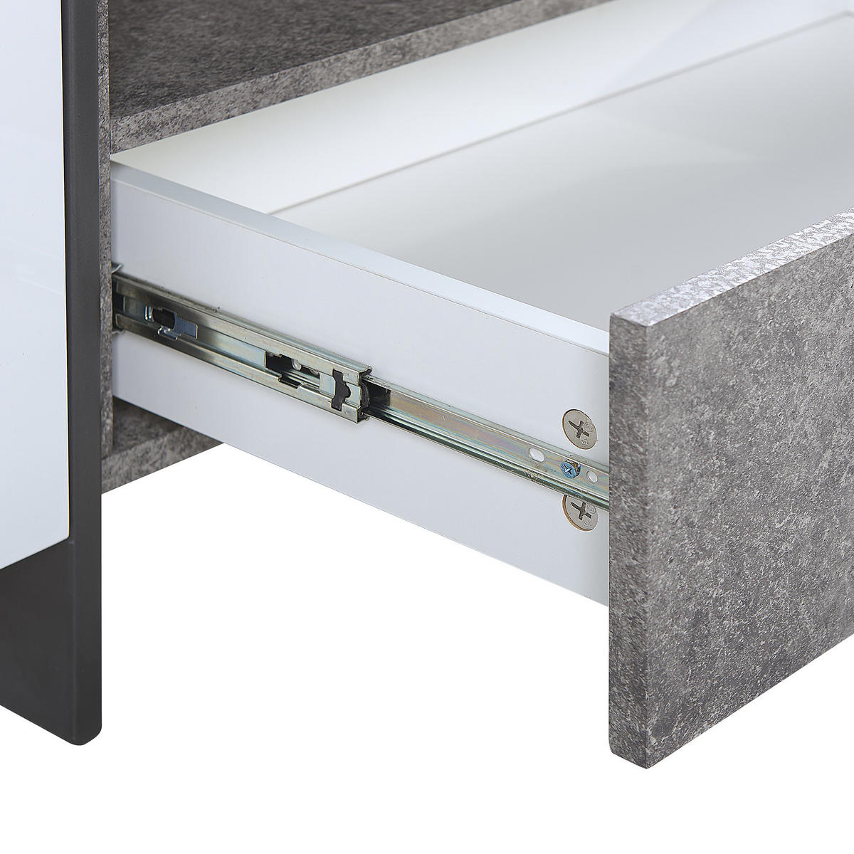 TV-MÖBEL Grau/Weiß/Schwarz Russel - Schwarz/Weiß, Holzwerkstoff (162/43/39cm) - Beliani