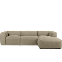 ECKMODULSOFA-RECHTS BUFFO mit extrem weicher und bequemer Sitzfläche, Gewebestoff, sandfarben - Sandfarben, Textil (297/180cm) - KONSIMO®