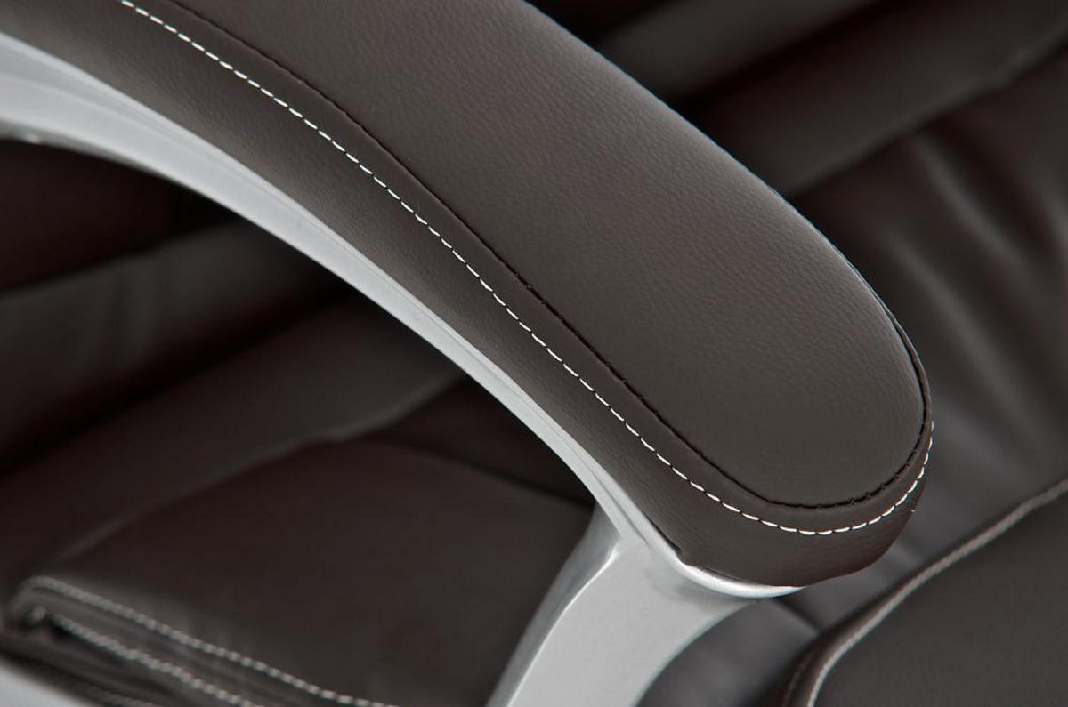 CHEFSESSEL Lederlook braun - Braun/Grau, Kunststoff/Textil (72/115/52cm) - CLP