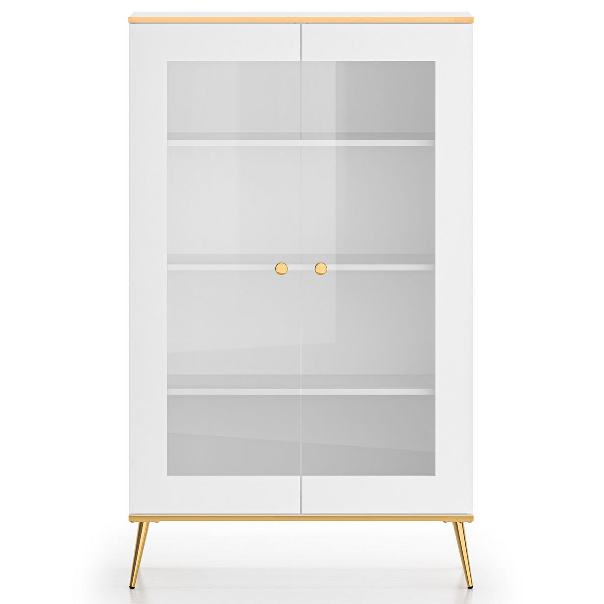 GLASVITRINE VELTI,Weiß - Weiß, Glas/Holzwerkstoff (92/152/40cm) - KONSIMO®