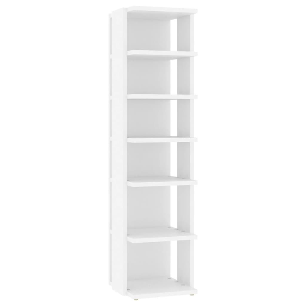SCHUHSCHRANK mit 6 Fächern, 27,5/27/102 cm, aus Holzwerkstoff, Weiß - Weiß, Holz/Holzwerkstoff (27/102/27.5cm) - vidaXL