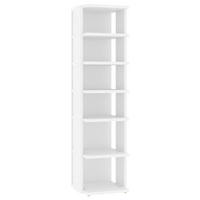 SCHUHSCHRANK mit 6 Fächern, 27,5/27/102 cm, aus Holzwerkstoff, Weiß - Weiß, Holz/Holzwerkstoff (27/102/27.5cm) - vidaXL