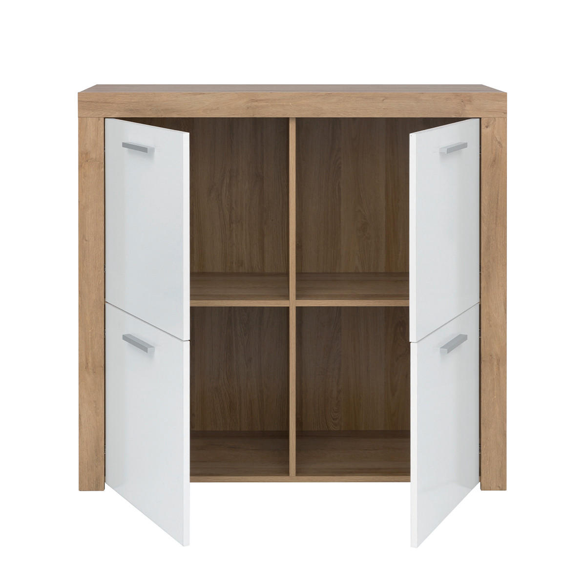 SIDEBOARD Nora Weiß und Holz - Weiß, Holzwerkstoff (104/99/39cm) - Petits-meubles