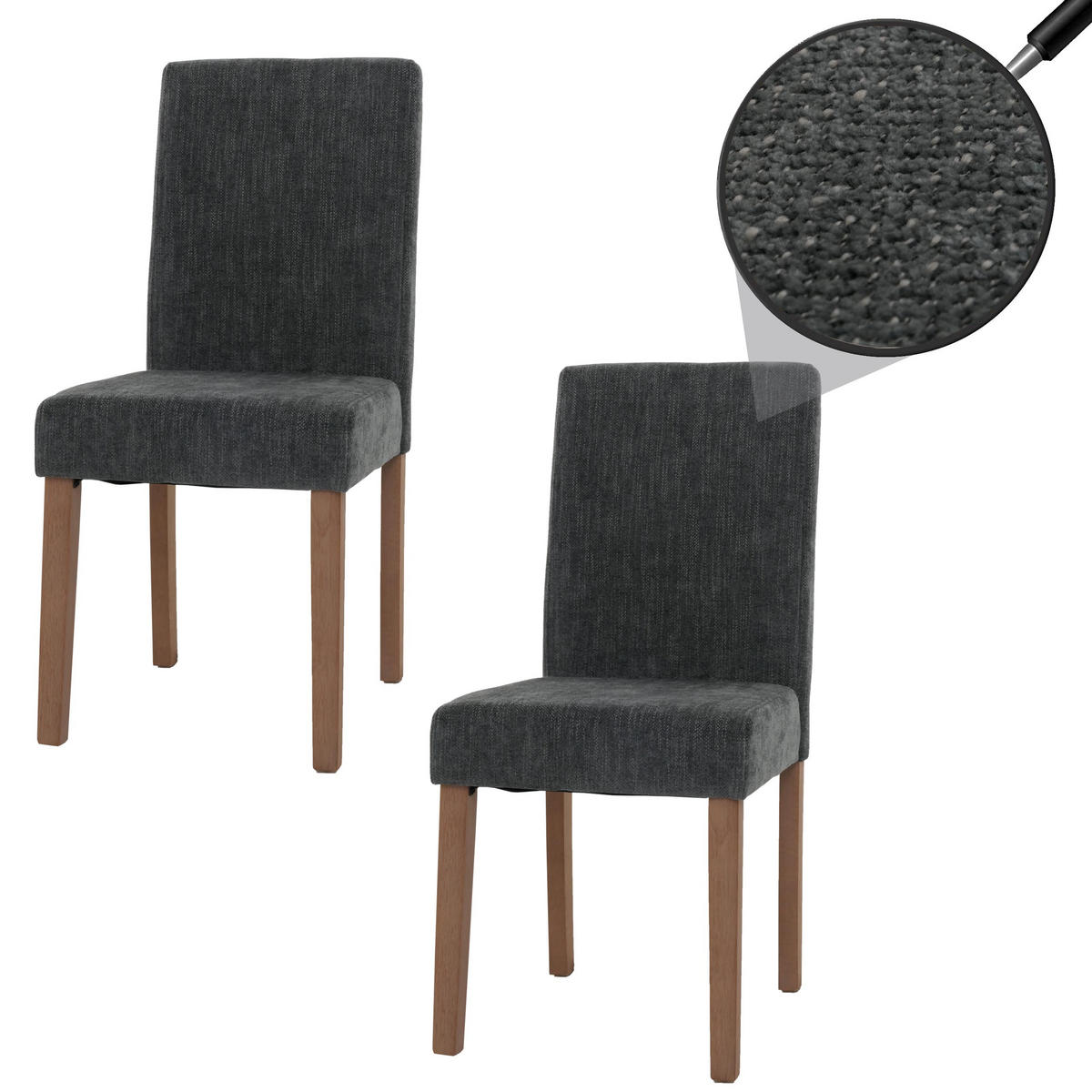 ESSZIMMERSTUHL Grau 2er-Set - Grau, Textil (42/90/50cm) - MCW