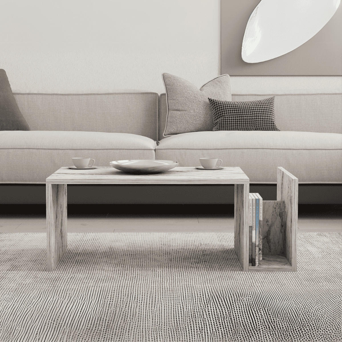 COUCHTISCH - memo 86,8/50/32,4 cm - Hellgrau, Holzwerkstoff (86.8/50/32.4cm) - Calicosy