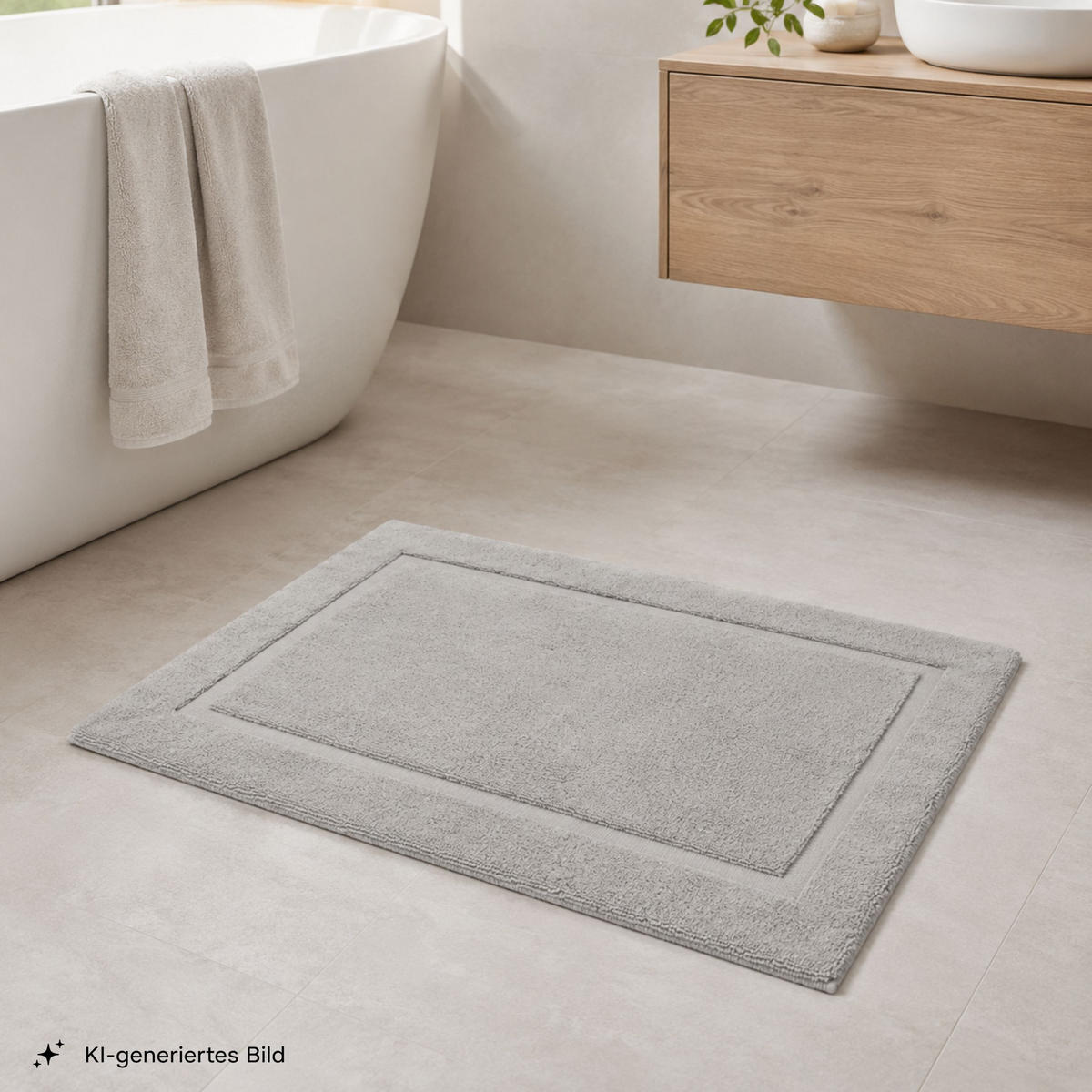 BADVORLEGER Palma (Miro) - 50 x 70 cm - Silber - Grau, Textil (50/70cm) - SCHIESSER