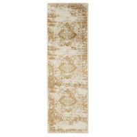 VINTAGE-LÄUFER Suki 80/240 cm - Gelb/Creme, Kunststoff (80/240cm) - benuta