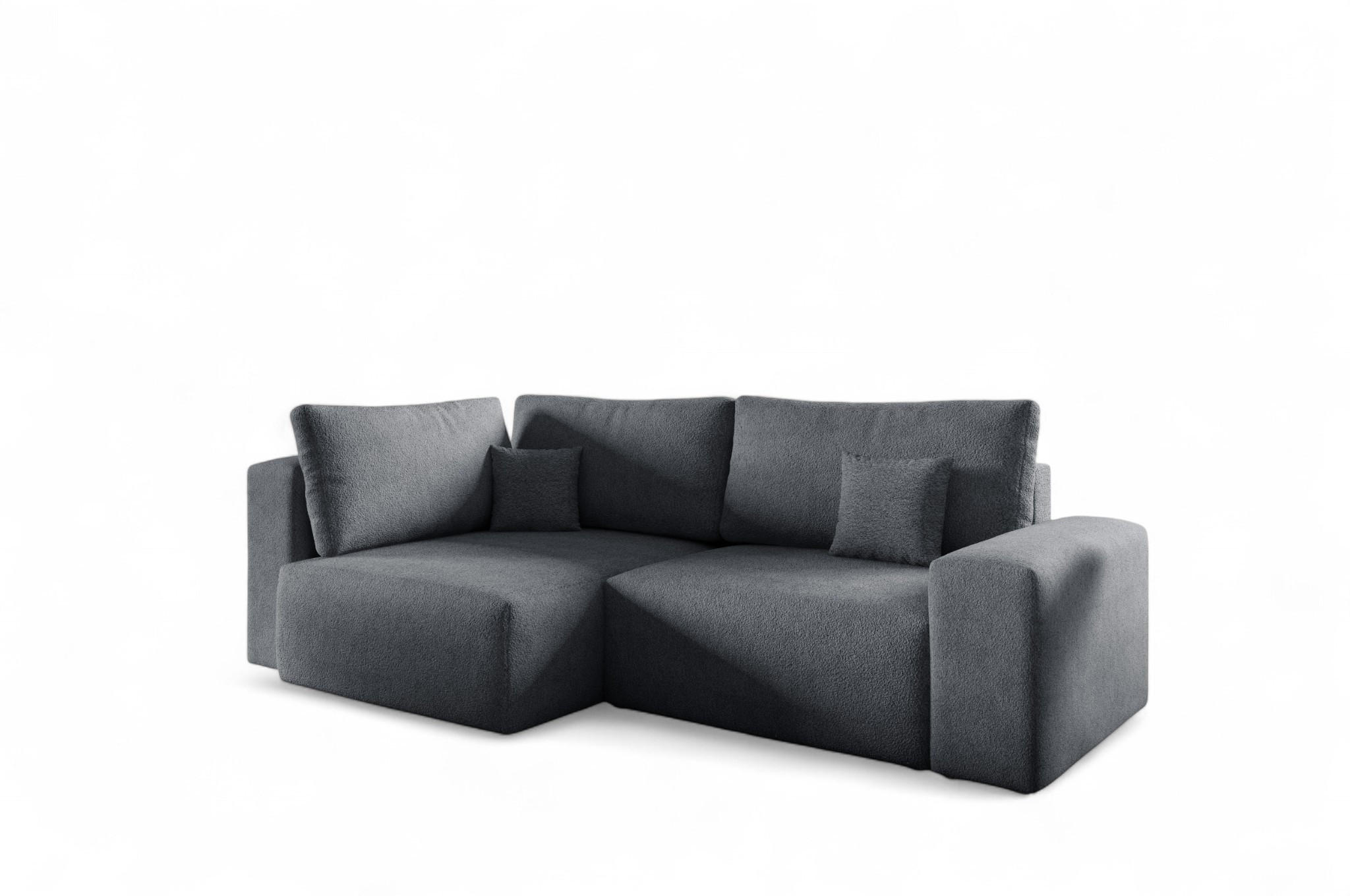 ECKSOFA Arona Mit Schlaffunktion - Dunkelgrau, Holzwerkstoff/Textil (148/253cm) - Fun Möbel