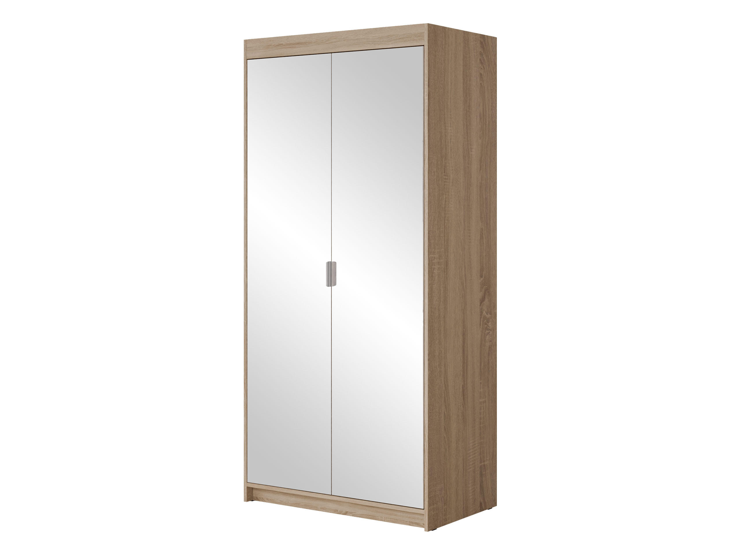 KLEIDERSCHRANK Elena 2D - Silberfarben/Sonoma Eiche, Holzwerkstoff/Kunststoff (90/191/53cm) - MIRJAN24