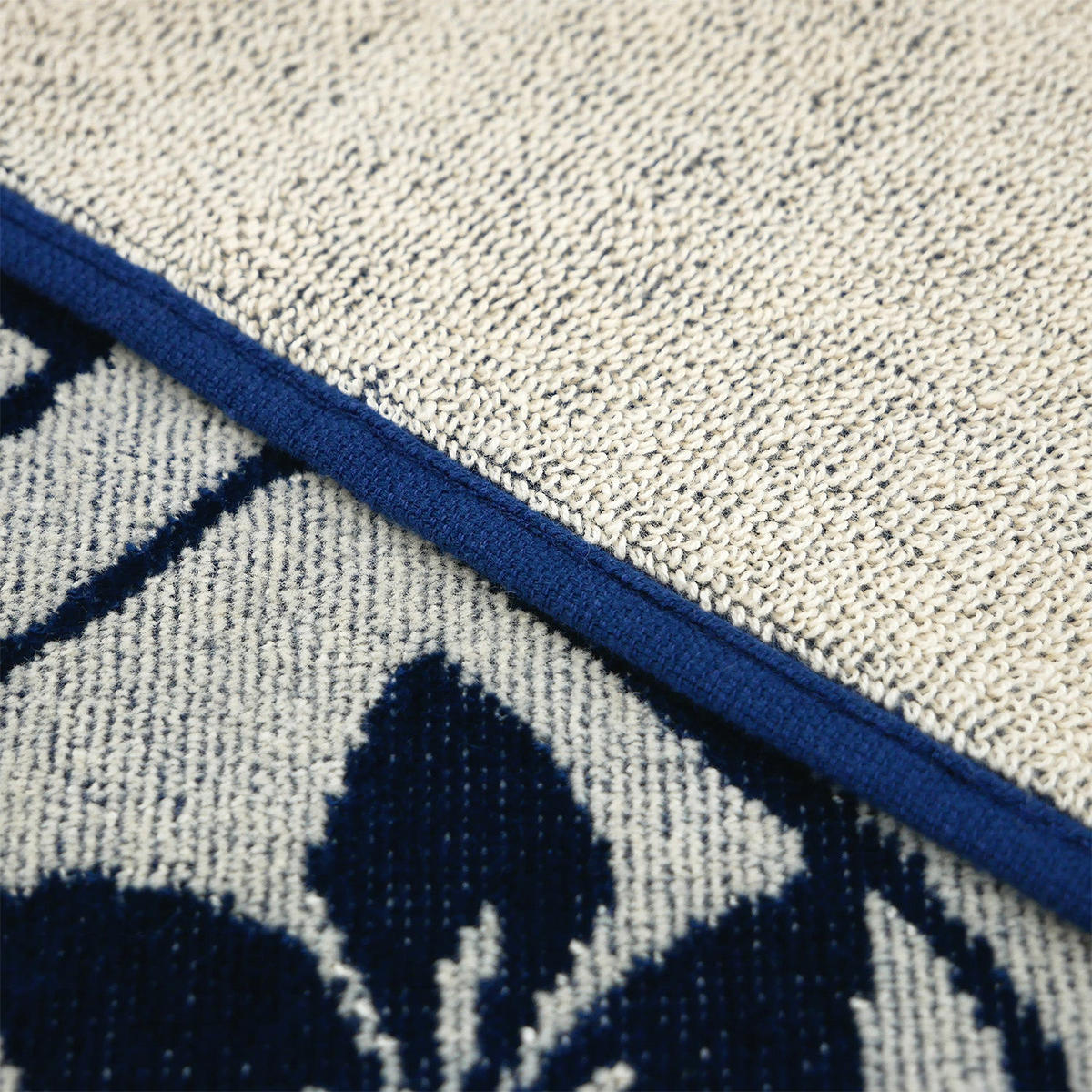 STRANDTUCH Velours Jacquard Blau 90x170 400g/m² - Tama - Blau, Textil (170/90cm) - LE COMPTOIR DE LA PLAGE