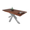 ESSTISCH TIM - Silberfarben/Braun, Holz (100/220/77cm) - SAM