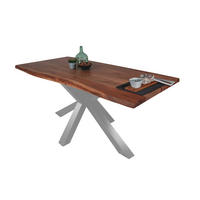 ESSTISCH TIM - Silberfarben/Braun, Holz (100/300/77cm) - SAM