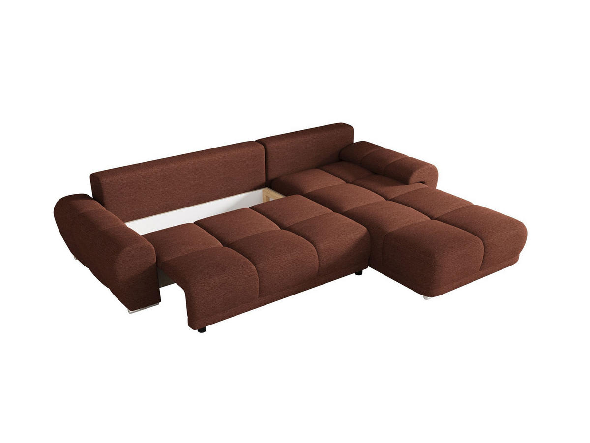 ECKSOFA BEGA L Rechts ARAGON 59 mit Schlaffunktion - Hellbraun, Textil (289/185cm) - Bedante