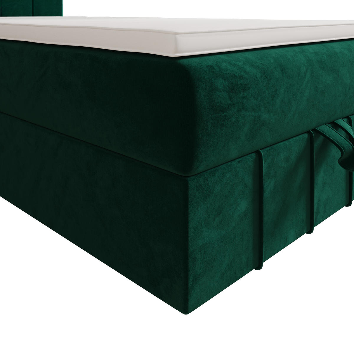 BOXBETT BAHAMA 120x200 Monolith 37, mit Matratze H3, Bonell und Topper, Grün - Grün, Holz/Kunststoff (120/200cm) - Bedante